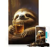 Rompecabezas de 1000 Piezas de un Perezoso Bebiendo Whisky Bourbon para Adolescentes Juguete cognitivo Disfruta Lentamente Borde Premium Elige el Deseo de Santa Claus 38x52cm
