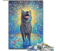 Rompecabezas de 1000 Piezas de un Perro Akita Feliz y caprichoso para Adultos, un Regalo desafiante y difícil para Toda la Familia (tamaño 26x38cm)