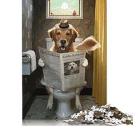 Rompecabezas de 1000 Piezas de un Perro Perdiguero en el baño. Un Rompecabezas desafiante y Complejo para Adultos y Adolescentes (75 x 50 cm).