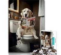 Rompecabezas de 1000 Piezas de un Perro Perdiguero inglés en el Inodoro para Adultos Ideal para Adolescentes un Juego desafiante y Familiar para interactuar Entre Padres e Hijos (50x75cm)