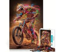 Rompecabezas de 1000 Piezas de un piloto de Motocross Esqueleto para Adolescentes Juego Inteligente para Crear vínculos afectivos Obra de Arte para armar 50x75cm