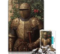 Rompecabezas de 1000 Piezas de un poderoso Caballero Medieval para Adolescentes, Ideal como Juego Educativo, Juguete de desafío, decoración única para el hogar y Regalos 38x26cm