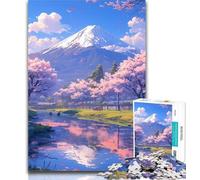 Rompecabezas de 1000 Piezas de un Pueblo de montaña al Atardecer, Rompecabezas de 1000 Piezas para Adultos, Interesante interacción Entre Padres e Hijos para Reducir el estrés, 26x38cm