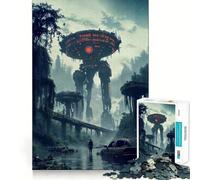 Rompecabezas de 1000 Piezas de un Robot Gigante postapocalíptico para Adolescentes Juguete de lógica sólida, diversión pacífica, Corte de precisión, Regalo increíble (50x75cm)