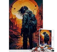 Rompecabezas de 1000 Piezas de un vagabundo postapocalíptico Decoración de Pared Regalos y Juguetes geniales Juego Familiar con póster a Juego y Hoja de Trivia Tamaño 38x26cm