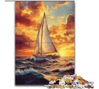 Rompecabezas de 1000 Piezas de un velero navegando en el mar para Adultos y Adolescentes Interacción Entre Padres e Hijos Que Reduce el estrés (26x38cm)