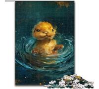 Rompecabezas de 1000 Piezas de una Adorable Nutria Amarilla Diversión Familiar en casa, Regalo de cumpleaños o de Viaje (50x75cm)