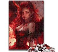 Rompecabezas de 1000 Piezas de una Bella Dama Demonio con alas para Adultos Ayuda a ejercitar el Cerebro Juguetes adictivos para Cultivar la Paciencia y la interacción Entre Padres e Hijos (38x26cm)
