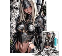 Rompecabezas de 1000 Piezas de una Caballero Rubia de Anime Juego Educativo difícil y desafiante para completar Apto para Mayores de 14 años (38x26cm)