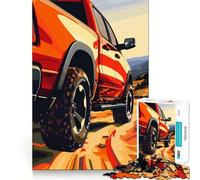 Rompecabezas de 1000 Piezas de una camioneta roja Todoterreno para Adolescentes Juguete para ejercitar la Mente Juego de Mesa en Grupo Arte y ensamblaje Regalo clásico (38x52cm)