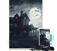 Rompecabezas de 1000 Piezas de una casa embrujada para Adolescentes, Juguete para ejercitar la Mente, Juego Relajante, Corte Premium, (38x52cm)