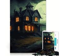 Rompecabezas de 1000 Piezas de una casa embrujada para Adultos, Ideal para ejercitar la Mente, divertirse en Familia, con Corte de precisión, un Regalo Encantador (38x52cm)