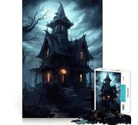 Rompecabezas de 1000 Piezas de una casa embrujada para Adultos Ideal para Mejorar la Memoria, aliviar el estrés y armar (50x75cm)