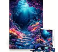 Rompecabezas de 1000 Piezas de una caverna de Arrecife de Coral submarina para Adolescentes Ideal para el Bienestar Mental, el Ocio Relajado y con Bordes Afilados Regalo conmovedor (38x26cm)