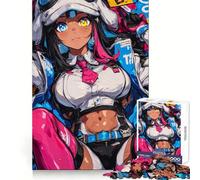 Rompecabezas de 1000 Piezas de una Chica Anime Adolescente Vestida de Blanco y Azul: Entrenamiento Inteligente, Escape Relajante, Corte Impecable, Sorpresa navideña (50x75cm)