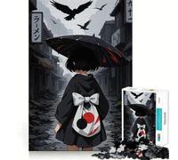 Rompecabezas de 1000 Piezas de una Chica Anime bajo la Lluvia para Adultos Juego Mental Divertido con tecnología Avanzada de Corte láser Un desafío entretenido para Pasar el Tiempo (38x26cm)