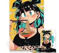 Rompecabezas de 1000 Piezas de una Chica Anime Comiendo Ramen para Adultos Juego Mental Divertido con tecnología Avanzada de Corte láser Un desafío entretenido para Pasar el Tiempo (38x52cm)