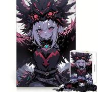 Rompecabezas de 1000 Piezas de una Chica Anime con alas de Cuervo para Adultos Desarrollo Cerebral Entretenimiento Ligero Bordes Afilados (50x75cm)