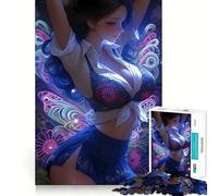 Rompecabezas de 1000 Piezas de una Chica Anime con alas de Mariposa Diversión para Entrenar la Mente Encaje Huecos Actividad para Compartir con Seres Queridos (38x26cm)
