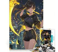 Rompecabezas de 1000 Piezas de una Chica Anime con Arma Dorada, decoración de Pared, Ideal para Reducir el estrés y como Regalo 38x52cm