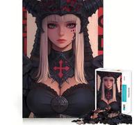 Rompecabezas de 1000 Piezas de una Chica Anime con Armadura de fantasía Oscura para Adolescentes Diversión Que estimula Ajuste Espacios Entretenimiento cautivador acogedores