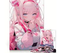 Rompecabezas de 1000 Piezas de una Chica Anime con Cabello Rosa para Adolescentes Desarrolla la lógica, Calma la Mente y es Divertido Se ensambla fácilmente Un Regalo estupendo (38x26cm)