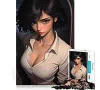 Rompecabezas de 1000 Piezas de una Chica Anime con Camisa Blanca Juguete para desarrollar la Capacidad cognitiva Superficie Lisa y sin Rebabas Actividad Relajante para Grupos en Interiores (38x52cm)