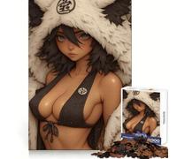 Rompecabezas de 1000 Piezas de una Chica Anime con Capucha Peluda para Adultos Pensamiento estratégico, relajación Mental, diversión, Ajuste preciso, (50x75cm)
