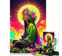 Rompecabezas de 1000 Piezas de una Chica Anime con Corona de Flores Diversión para Entrenar la Mente Encaje Huecos Actividad para Compartir con Seres Queridos (50x75cm)