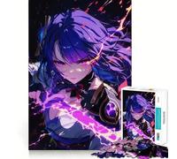 Rompecabezas de 1000 Piezas de una Chica Anime con energía púrpura,Arte de Corte preciso,Actividad de Juego Inteligente,Tiempo de Juego Tranquilo,Regalo de decoración de cumpleaños 50x75cm