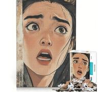 Rompecabezas de 1000 Piezas de una Chica Anime con expresión de Miedo, Ideal para Decorar la Pared Un Reto para completar Fomenta el Amor Entre Parejas 38x26cm