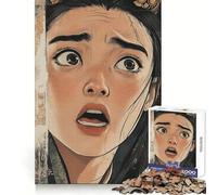 Rompecabezas de 1000 Piezas de una Chica Anime con expresión de Miedo para Adultos Desarrolla la Capacidad analítica, estimula la distracción y facilita la unión Regalo navideño Acogedor (50x75cm)