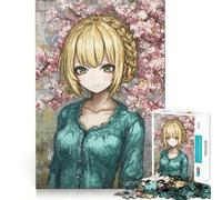 Rompecabezas de 1000 Piezas de una Chica Anime con Flores de Cerezo para Adultos Juego de Memoria Cerebral Encaje Huecos Actividad Relajante para un Descanso Mental (38x52cm)