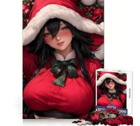 Rompecabezas de 1000 Piezas de una Chica Anime con Gorro de Papá Noel para Adultos Desarrolla la Capacidad analítica, estimula la Mente y CREA un Ambiente Acogedor Regalo navideño (38x52cm)