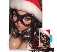 Rompecabezas de 1000 Piezas de una Chica Anime con Gorro de Papá Noel para Adultos Juego de Habilidad Mental Corte láser para un Ajuste Actividad gratificante para días lluviosos (50x75cm)