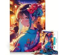 Rompecabezas de 1000 Piezas de una Chica Anime con Kimono en una Calle de Tokio Ideal para estimular la concentración Diversión Garantizada Corte láser para un Ajuste Actividad