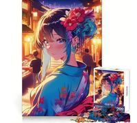 Rompecabezas de 1000 Piezas de una Chica Anime con Kimono en una Calle de Tokio para Adultos Ideal para Mentes ágiles y para Disfrutar fácilmente Ajuste Firme Regalo Festivo (38x52cm)