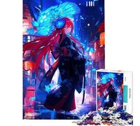 Rompecabezas de 1000 Piezas de una Chica Anime con Kimono Juguetes adictivos para Cultivar la Paciencia Juegos Divertidos Decoración Perfecta Regalo de cumpleaños (Tamaño 38x26cm)