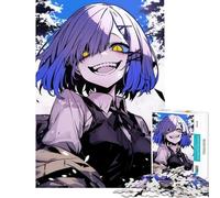 Rompecabezas de 1000 Piezas de una Chica Anime con Ojos Amarillos Juegos Divertidos y adictivos para Cultivar la Paciencia Regalos de Amigo Invisible Aprendizaje Educativo (Tamaño 38x52cm)