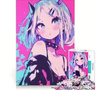 Rompecabezas de 1000 Piezas de una Chica Anime con Ojos Azules, decoración de Pared, un Reto para completar, Que fortalece el Amor Entre Parejas 38x52cm