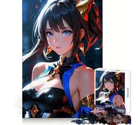 Rompecabezas de 1000 Piezas de una Chica Anime con Ojos Azules para Adolescentes Fortalece el Cerebro Escape Tranquilo Enclavamiento Firme Feliz Navidad (38x26cm)