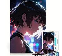 Rompecabezas de 1000 Piezas de una Chica Anime con Ojos Azules para Adultos Juego de Memoria Cerebral Encaje Huecos Actividad Relajante para un Descanso Mental (50x75cm)