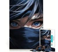 Rompecabezas de 1000 Piezas de una Chica Anime con Ojos Azules para Adultos Juego de Memoria Cerebral Encaje Huecos Actividad Relajante para un Descanso Mental (50x75cm)
