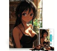 Rompecabezas de 1000 Piezas de una Chica Anime con Ojos Marrones para Adolescentes Diversión para estimular la Mente Manualidad de Corte de Alta precisión Actividad Relajante para desconectar