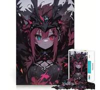 Rompecabezas de 1000 Piezas de una Chica Anime con Ojos Rojos y Azules,articulaciones afiladas,Juego Divertido para ejercitar la Mente,Juego para Pasar un rato Agradable,decoración navideña