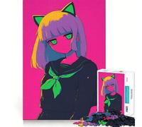 Rompecabezas de 1000 Piezas de una Chica Anime con Orejas de Gato Juguete Que desafía la Mente Troquelado de Alta precisión Un Reto Divertido para Pasar el Tiempo (50x75cm)