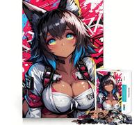 Rompecabezas de 1000 Piezas de una Chica Anime con Orejas de Zorro Diversión para Entrenar la Mente Encaje Huecos Actividad para Compartir con Seres Queridos (38x26cm)