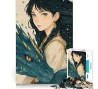 Rompecabezas de 1000 Piezas de una Chica Anime con su dragón acompañante para Adultos Juego Mental Divertido con tecnología Avanzada de Corte láser Un desafío entretenido para Pasar el Tiempo
