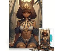 Rompecabezas de 1000 Piezas de una Chica Anime con Tocado de Gato Egipcio Juguete para desarrollar la Capacidad cognitiva Superficie Lisa y sin Rebabas Actividad Relajante para Grupos en Interiores