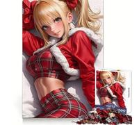 Rompecabezas de 1000 Piezas de una Chica Anime con un Atuendo de Cuadros Rojos Destreza Mental Interacción Suave Ajuste Perfecto Regalo Ideal (38x52cm)